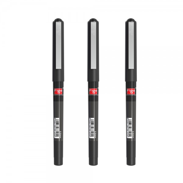 Figo A9 Hi Tech Rollerball Pen (Pack Of 10) - Black