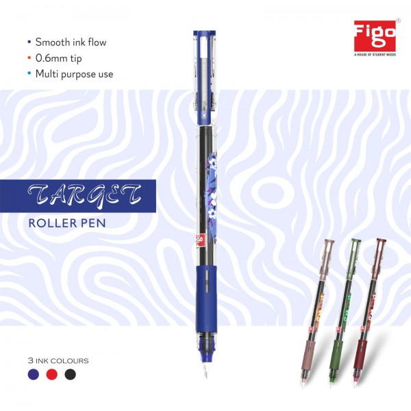 Figo Target Roller Pen (Pack of 10) - blue