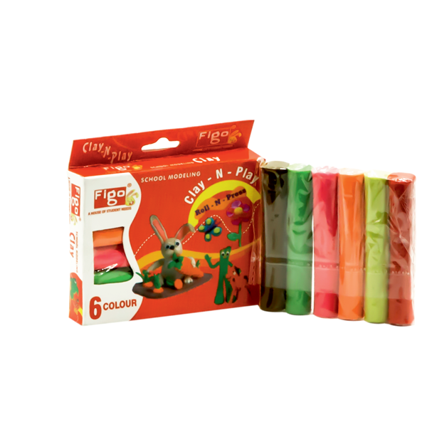 FIGO 6 COLOURS CLAY-N-PLAY (PACK OF  3)